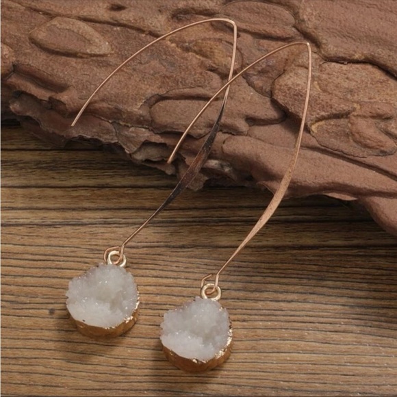 Crystal and Gold Earrings - Picture 2 of 3